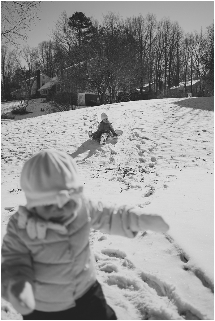 Charlottesville photographer, children, snow